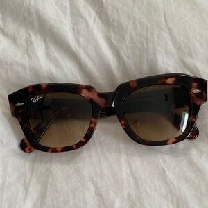 New Ray-Ban Womens State Street Brown Tortoise Sunglasses